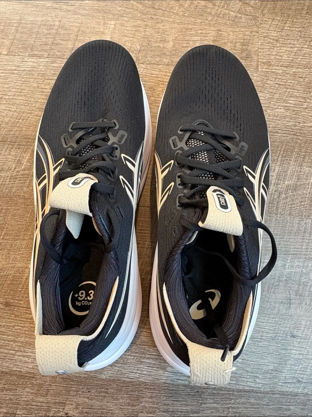 ASICS Gel-Nimbus 28 Running Shoes Men's 10XW EXTRA WIDE Black/Feather Grey READ